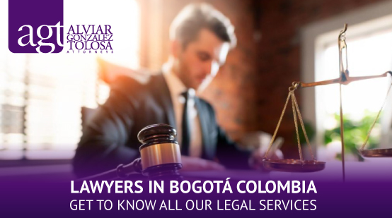 Lawyer in Bogotá Colombia, With Balance and Gavel in Front